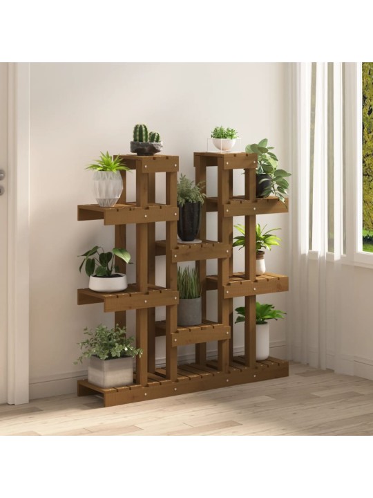 Stojan na rostliny medově hnědý 104,5x25x109,5cm masiv borovice