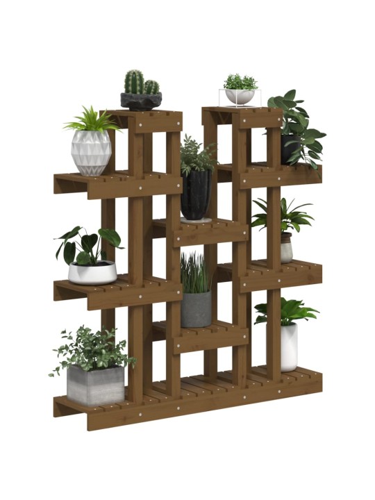 Stojan na rostliny medově hnědý 104,5x25x109,5cm masiv borovice