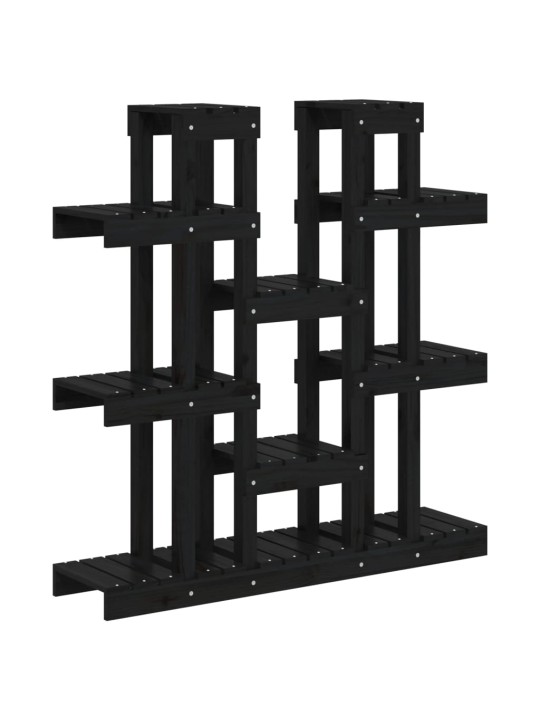 Stojan na rostliny černý 104,5x25x109,5 cm masivní borové dřevo