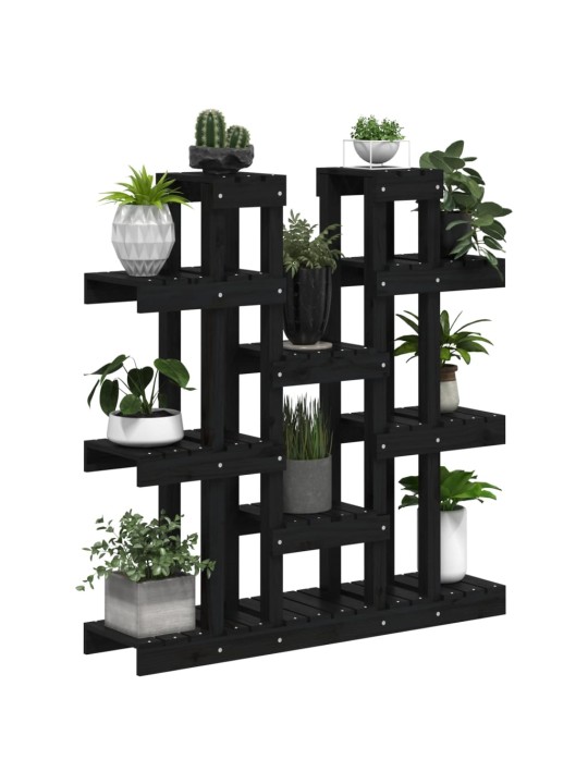 Stojan na rostliny černý 104,5x25x109,5 cm masivní borové dřevo