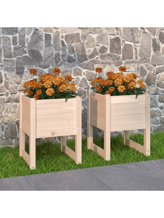 Truhlíky 2 ks 40 x 40 x 52,5 cm masivní borové dřevo