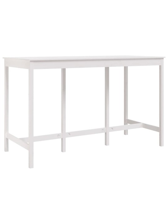 Barový stůl bílý 180 x 80 x 110 cm masivní borové dřevo