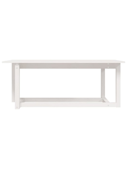 Konferenční stolek bílý 110 x 55 x 45 cm masivní borové dřevo