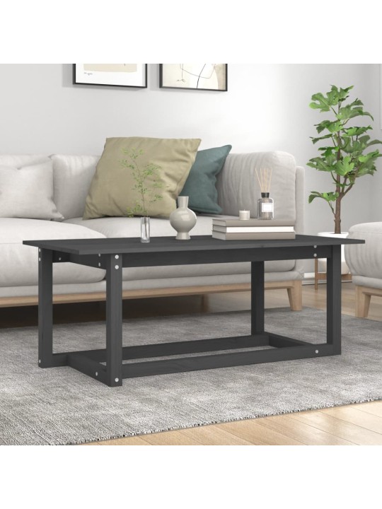 Konferenční stolek šedý 110 x 55 x 45 cm masivní borové dřevo