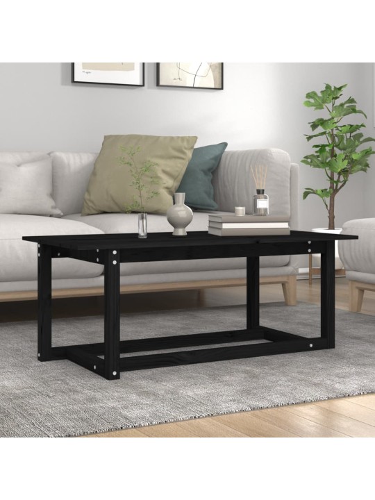 Konferenční stolek černý 110 x 55 x 45 cm masivní borové dřevo