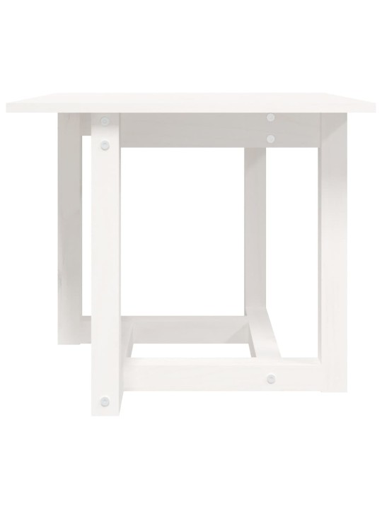 Konferenční stolek bílý 50 x 50 x 45 cm masivní borové dřevo