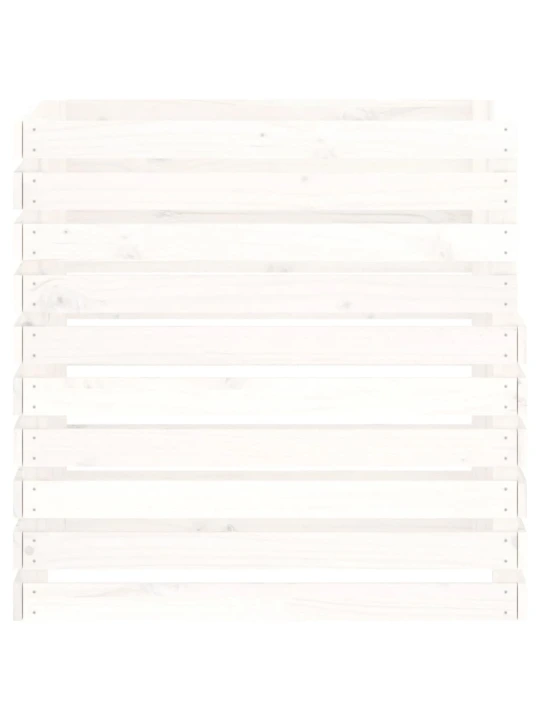 Kompostér bílý 80 x 80 x 78 cm masivní borové dřevo