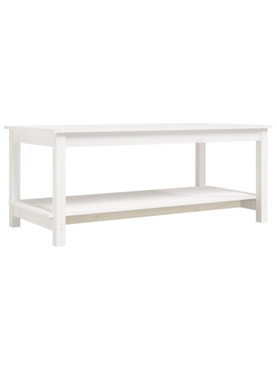 Konferenční stolek bílý 110 x 55 x 45 cm masivní borové dřevo