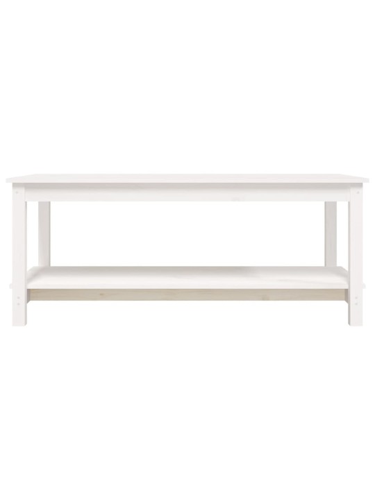 Konferenční stolek bílý 110 x 55 x 45 cm masivní borové dřevo
