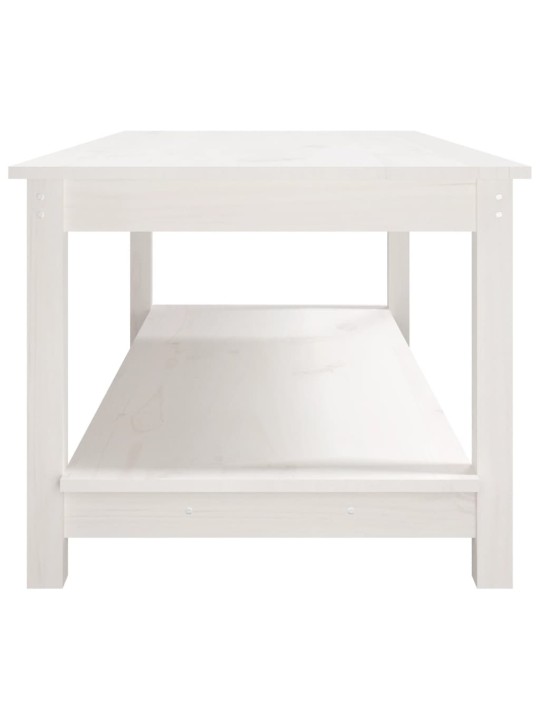 Konferenční stolek bílý 110 x 55 x 45 cm masivní borové dřevo