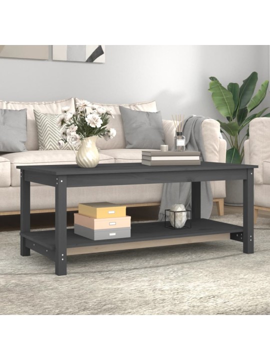 Konferenční stolek šedý 110 x 55 x 45 cm masivní borové dřevo