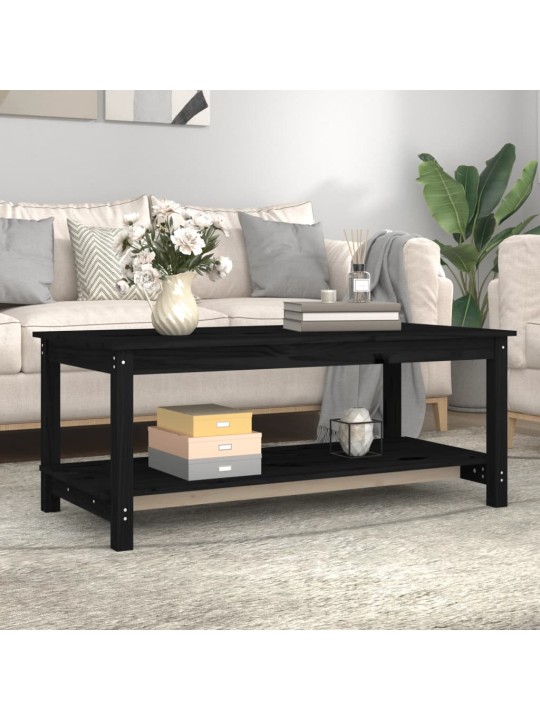 Konferenční stolek černý 110 x 55 x 45 cm masivní borové dřevo