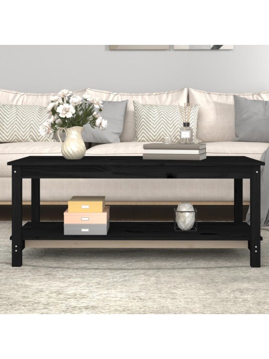 Konferenční stolek černý 110 x 55 x 45 cm masivní borové dřevo