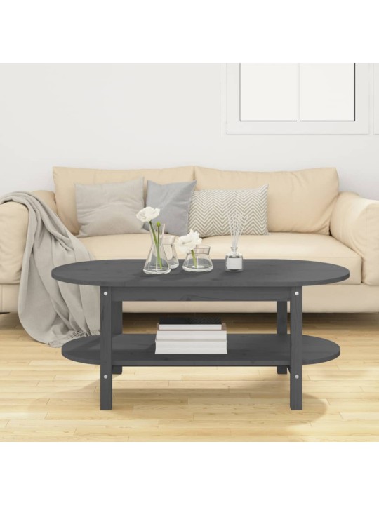 Konferenční stolek šedý 110 x 55 x 45 cm masivní borové dřevo