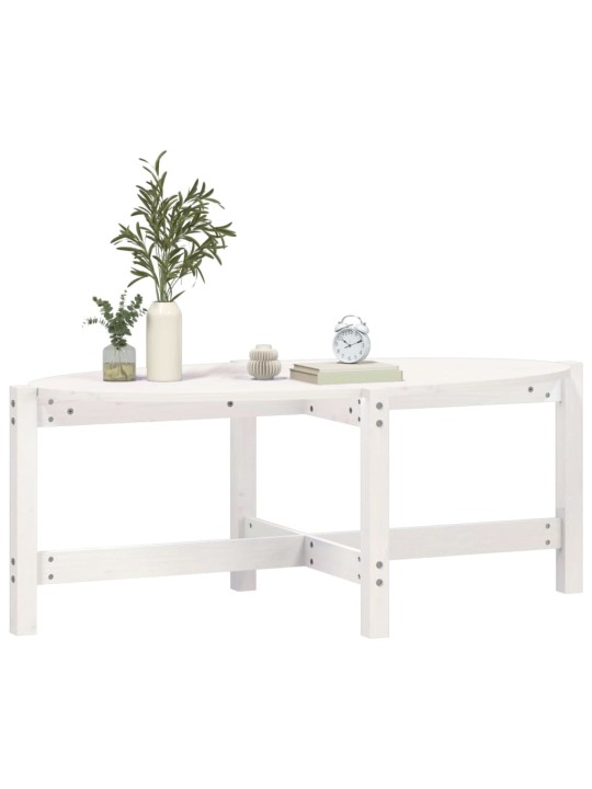 Konferenční stolek bílý 118 x 63 x 45 cm masivní borové dřevo