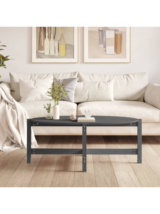 Konferenční stolek šedý 118 x 63 x 45 cm masivní borové dřevo