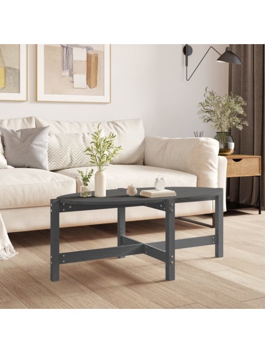Konferenční stolek šedý 118 x 63 x 45 cm masivní borové dřevo