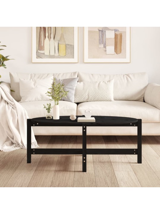 Konferenční stolek černý 118 x 63 x 45 cm masivní borové dřevo