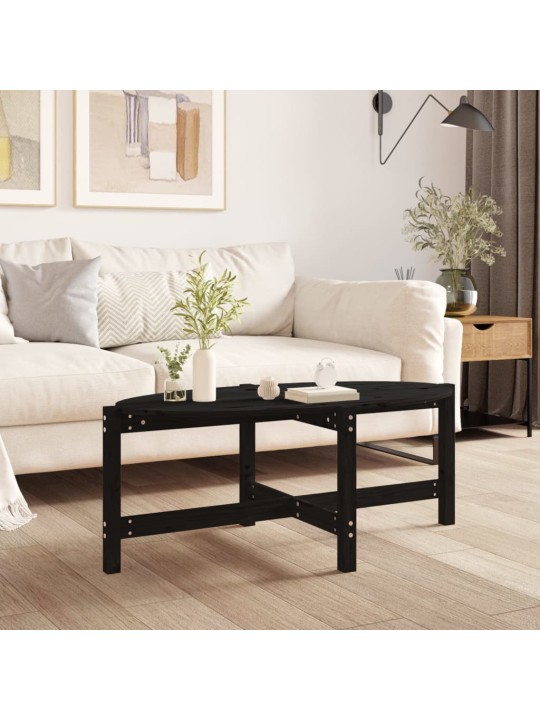 Konferenční stolek černý 118 x 63 x 45 cm masivní borové dřevo