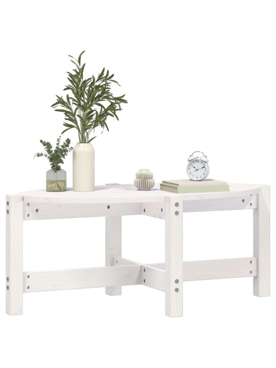 Konferenční stolek bílý 87 x 48 x 35 cm masivní borové dřevo