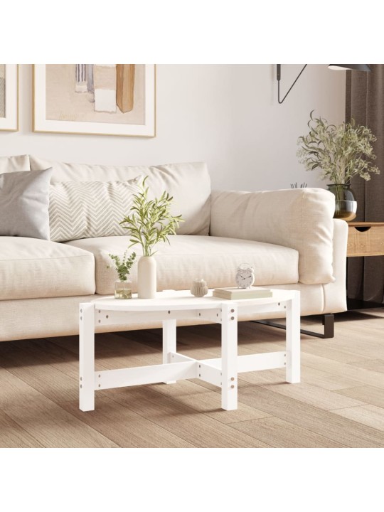 Konferenční stolek bílý 87 x 48 x 35 cm masivní borové dřevo