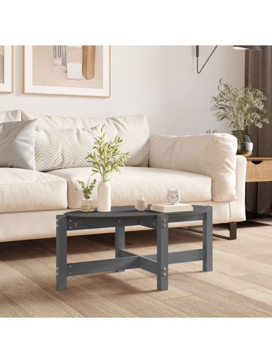 Konferenční stolek šedý 87 x 48 x 35 cm masivní borové dřevo