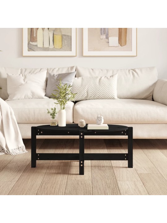 Konferenční stolek černý 87 x 48 x 35 cm masivní borové dřevo