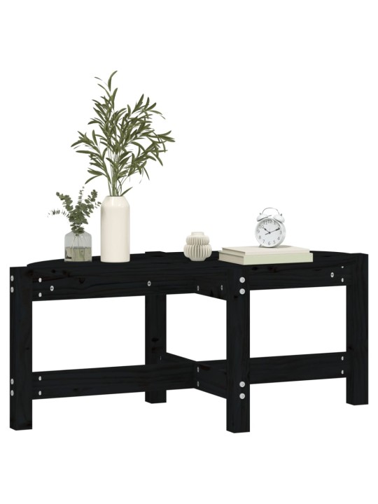 Konferenční stolek černý 87 x 48 x 35 cm masivní borové dřevo