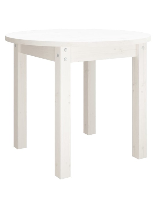 Konferenční stolek bílý Ø 55 x 45 cm masivní borové dřevo
