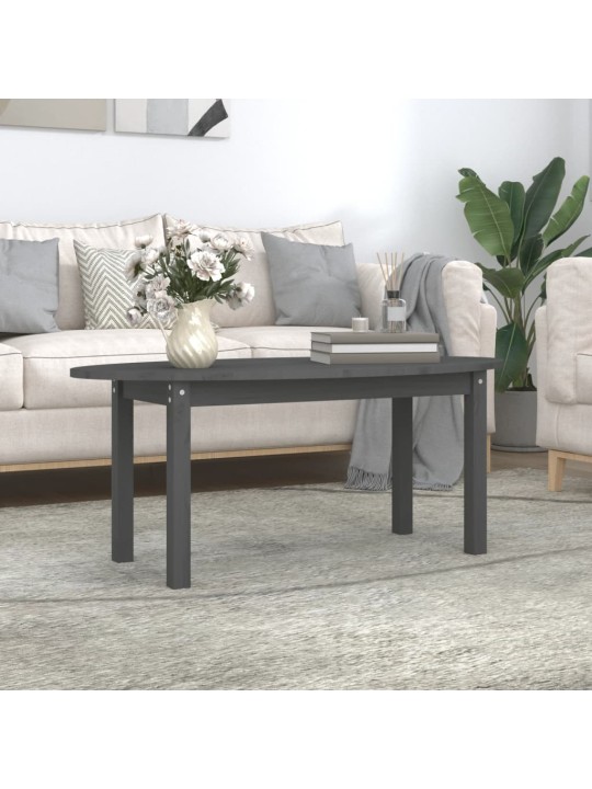 Konferenční stolek šedý 110 x 55 x 45 cm masivní borové dřevo