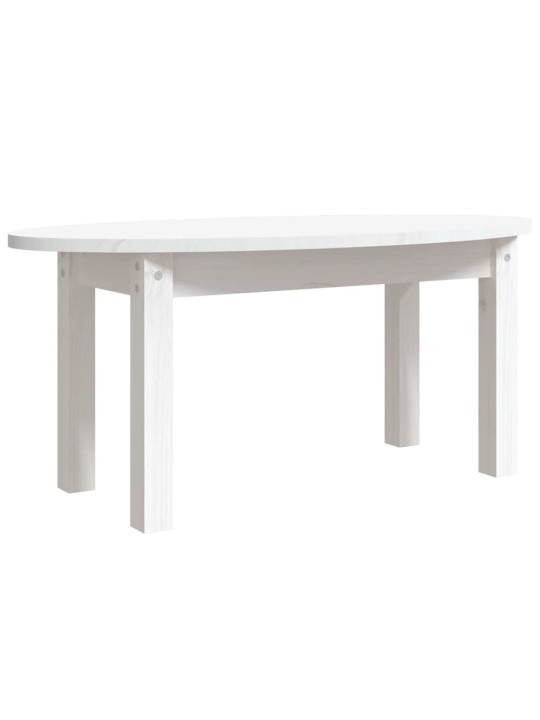 Konferenční stolek bílý 80 x 40 x 35 cm masivní borové dřevo