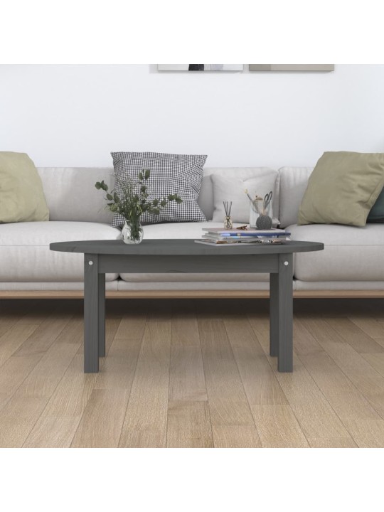 Konferenční stolek šedý 80 x 40 x 35 cm masivní borové dřevo