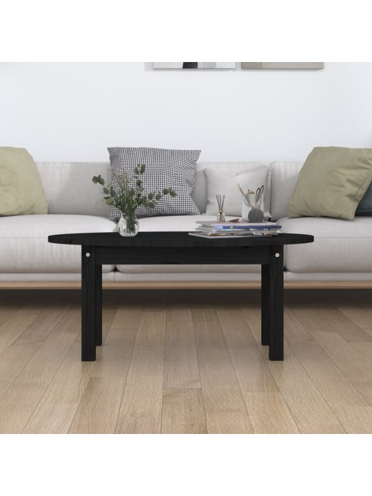 Konferenční stolek černý 80 x 40 x 35 cm masivní borové dřevo