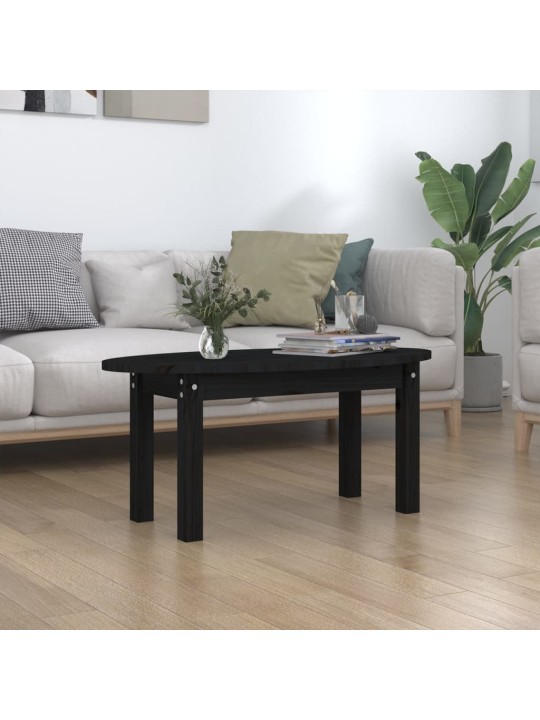 Konferenční stolek černý 80 x 40 x 35 cm masivní borové dřevo