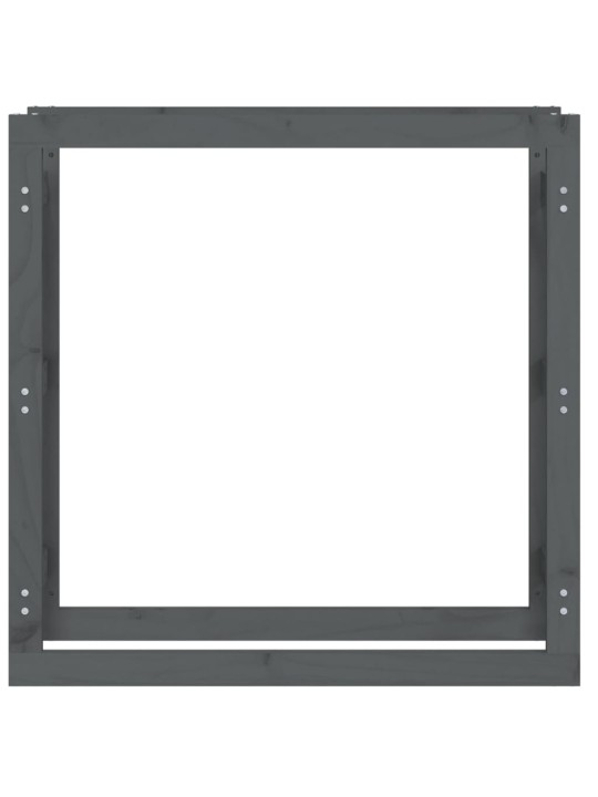 Stojan na dřevo šedý 100x25x100 cm masivní borovice