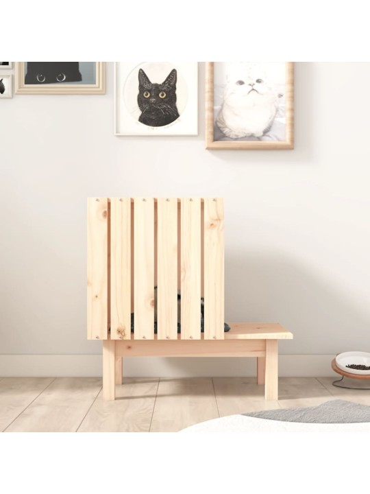 Domeček pro kočky 60 x 36 x 60 cm masivní borové dřevo