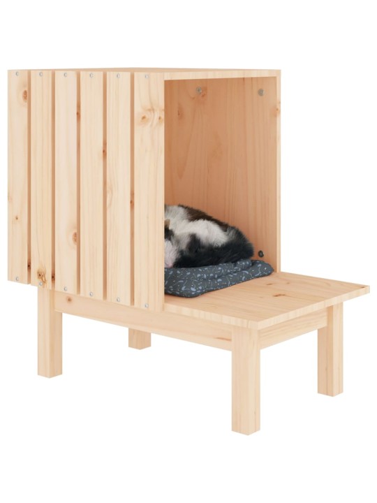 Domeček pro kočky 60 x 36 x 60 cm masivní borové dřevo