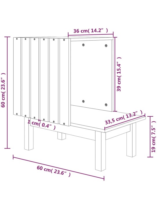 Domeček pro kočky 60 x 36 x 60 cm masivní borové dřevo