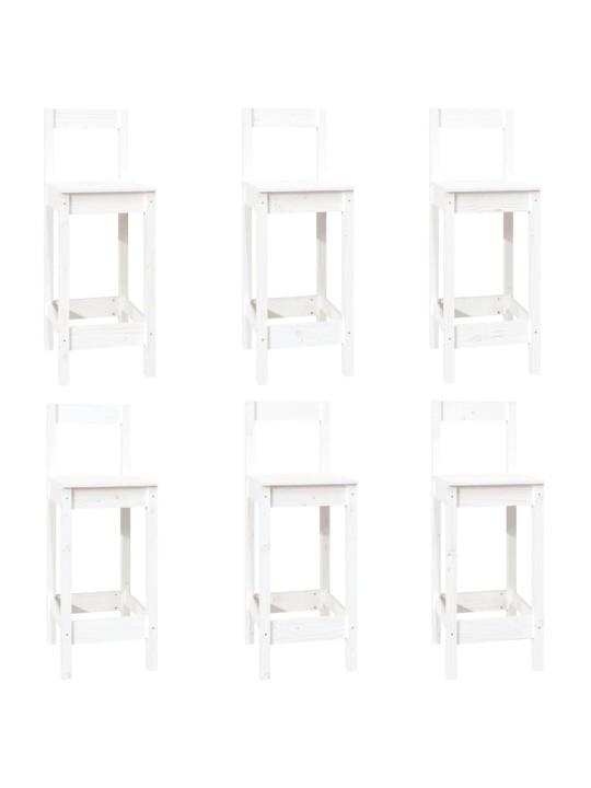 7dílný barový set bílý masivní borové dřevo