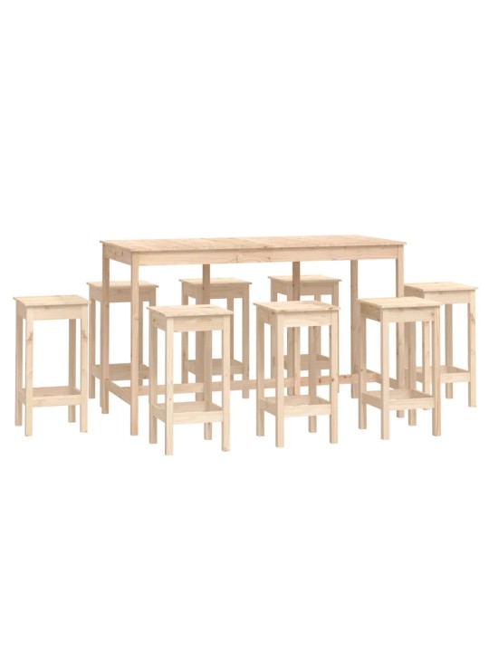 9dílný barový set masivní borové dřevo