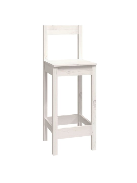 9dílný barový set bílý masivní borové dřevo