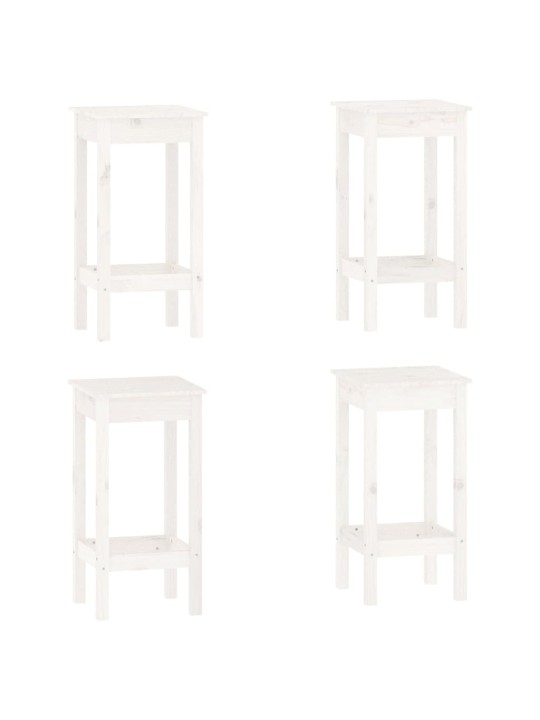 5dílný barový set bílý masivní borové dřevo