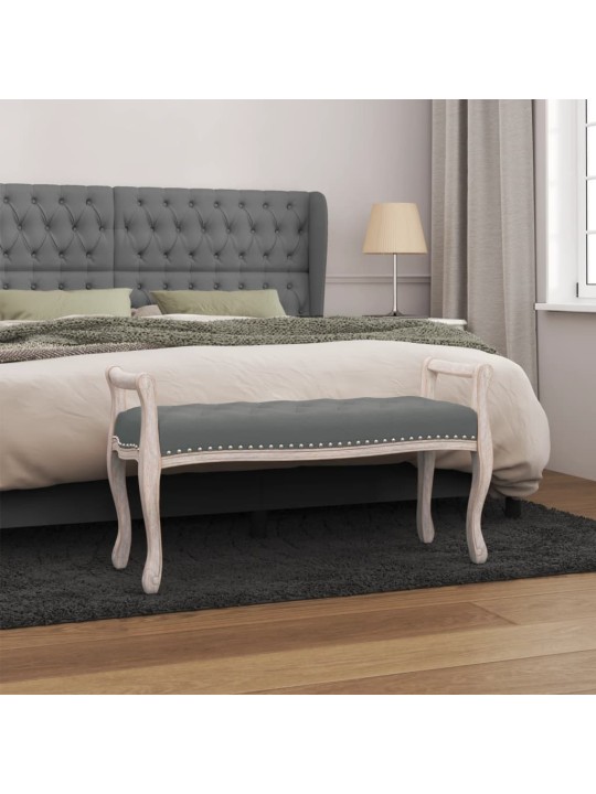 Lavice tmavě šedá 110 x 45 x 60 cm textil