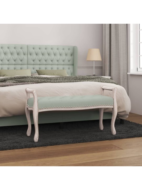 Lavice světle šedá 110 x 45 x 60 cm samet