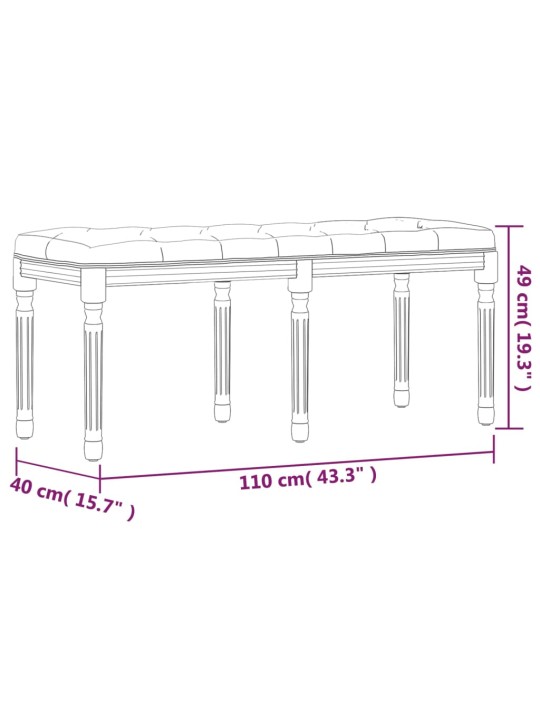 Lavice tmavě šedá 110 x 40 x 49 cm textil