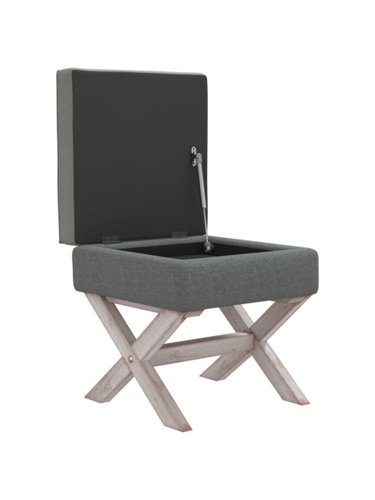 Stolička s úložným prostorem tmavě šedá 45 x 45 x 49 cm textil