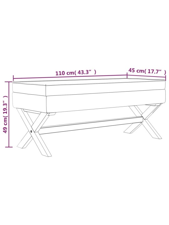 Stolička s úložným prostorem 110 x 45 x 49 cm len