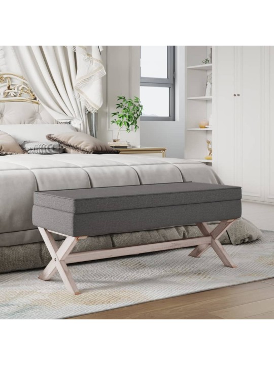 Stolička s úložným prostorem tmavě šedá 110x45x49 cm textil