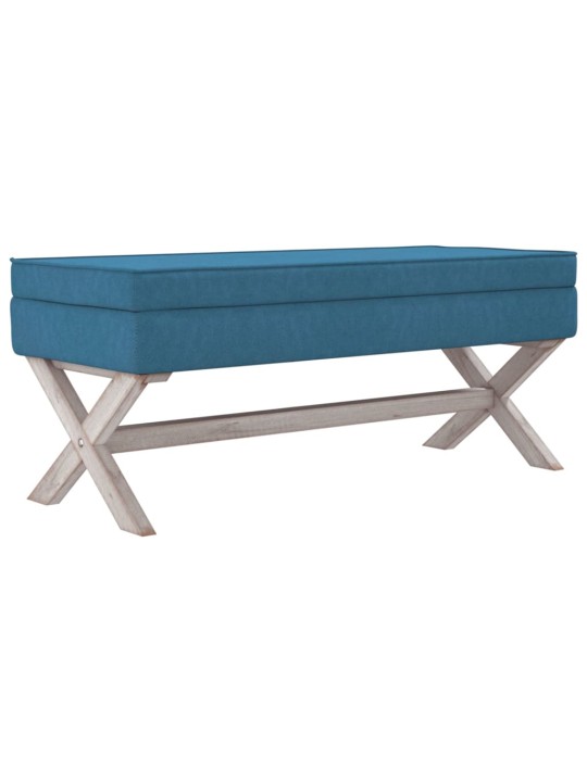 Stolička s úložným prostorem modrá 110x45x49 cm samet