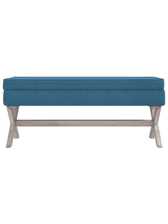 Stolička s úložným prostorem modrá 110x45x49 cm samet